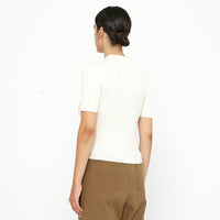 Collared Ribbed Top - SS24 - Off-White