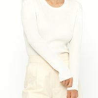 Long Sleeves Ribbed Top - SS24 - Off-White