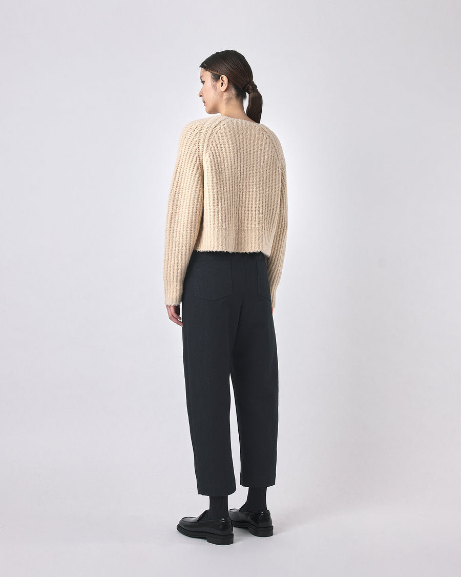 Chunky Cropped Sweater - FW23 - Ivory Beige