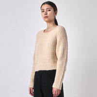 Chunky Cropped Sweater - FW23 - Ivory Beige