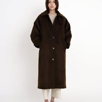 Balmacaan Wool Coat - FW22 - Deep Walnut