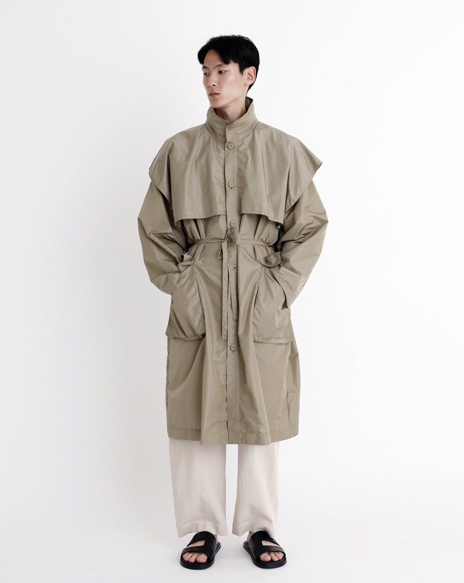 Packable Rain Trench - SS23 - Pistachio Gray – 7115 by Szeki