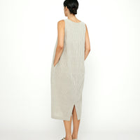 Striped V-Neck Cocoon Dress - SS24 - Light Stripes