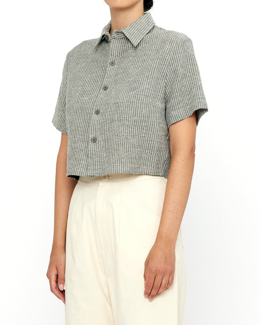 Striped Short Sleeves Cropped - SS24 - Dark Stripes