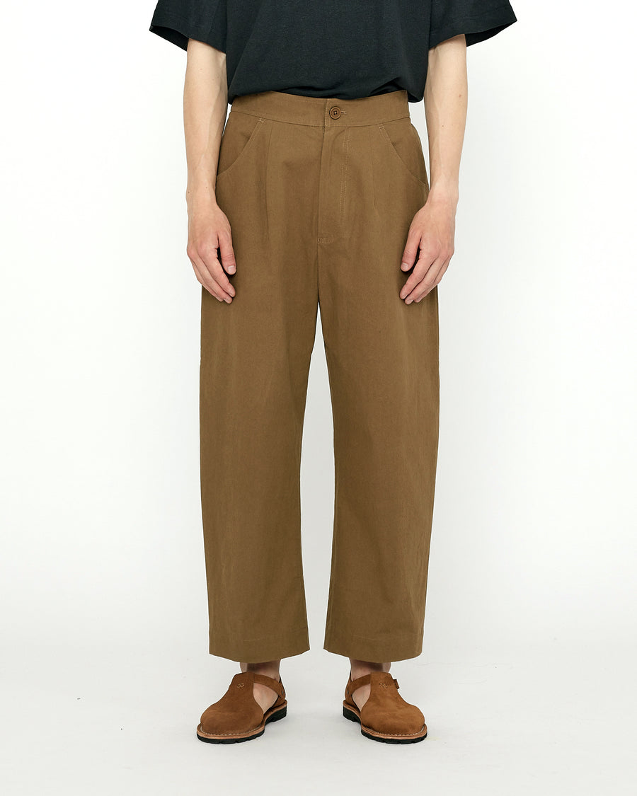 Signature Curve-Legged Trouser - Cotton Edition - Brown
