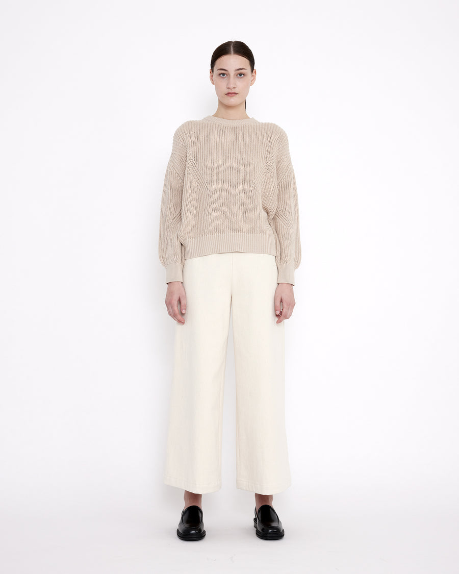 Organic Cotton Poet Sleeves Sweater - FW23 - Sand
