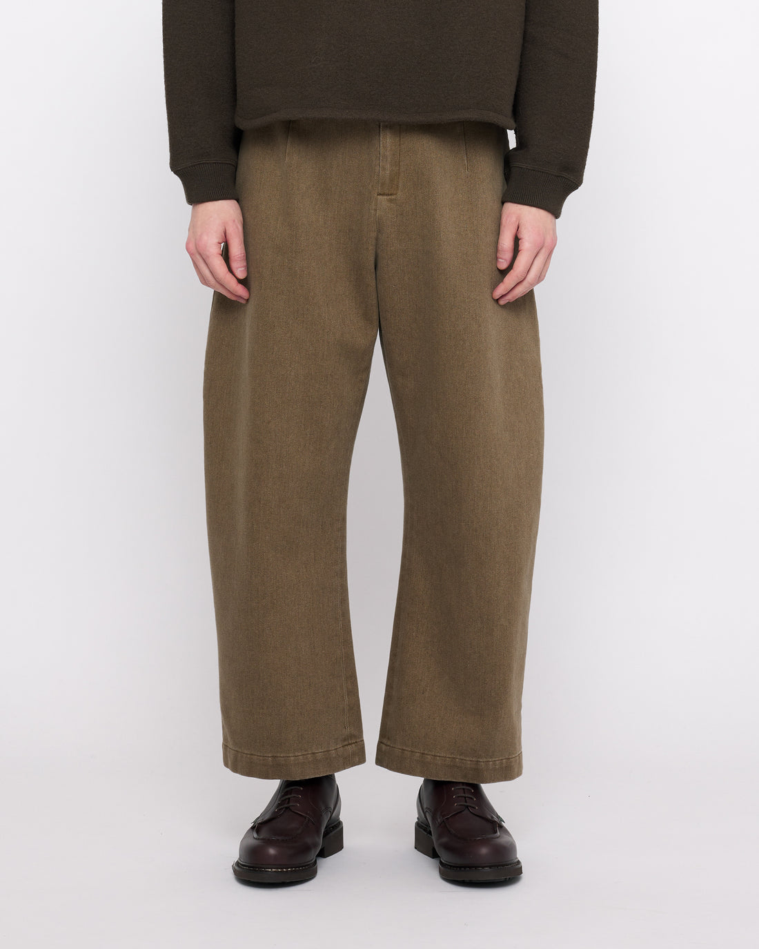 Sand-Washed Tailored Curve Legged Trouser - FW24 - Washed Walnut