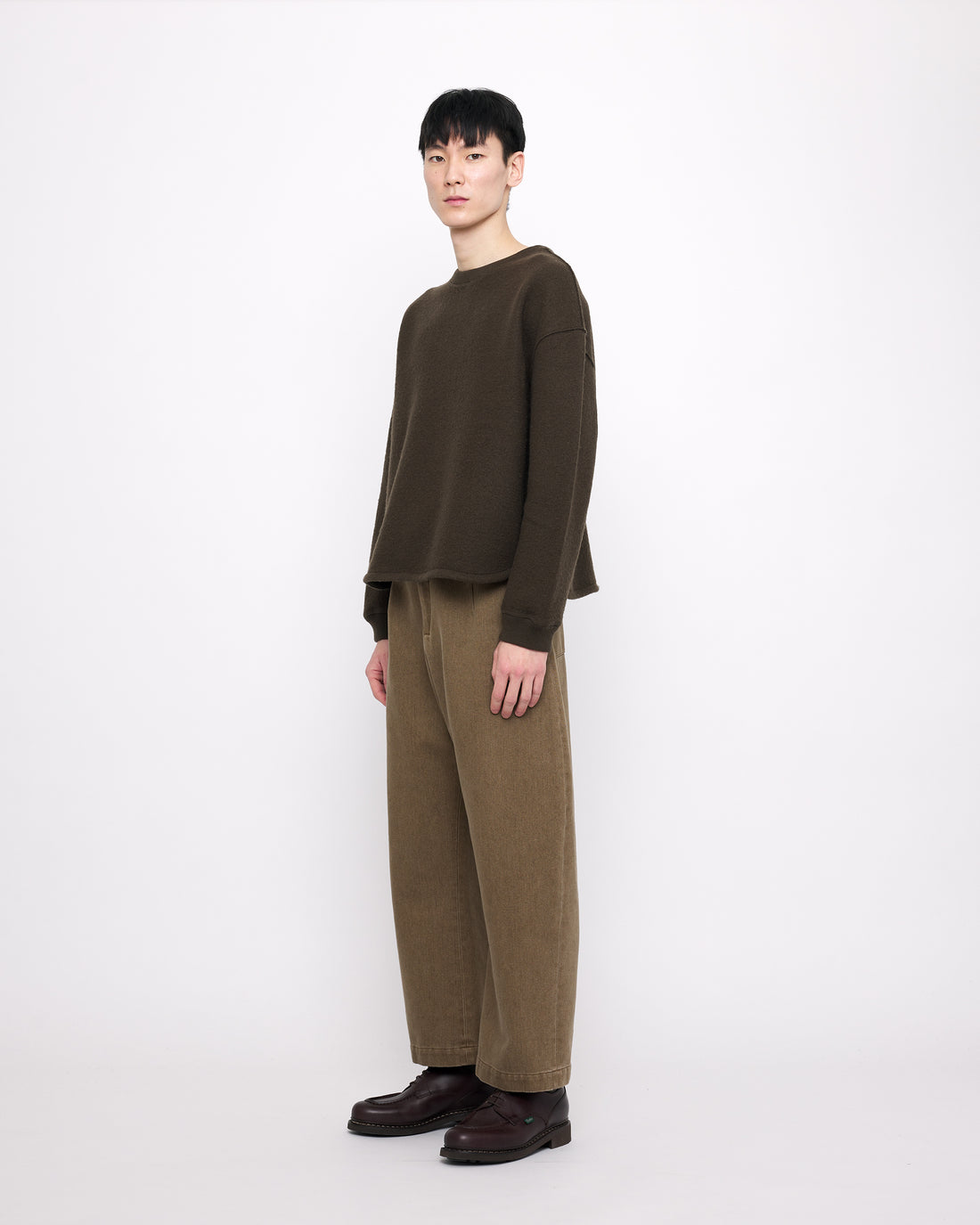 Sand-Washed Tailored Curve Legged Trouser - FW24 - Washed Walnut