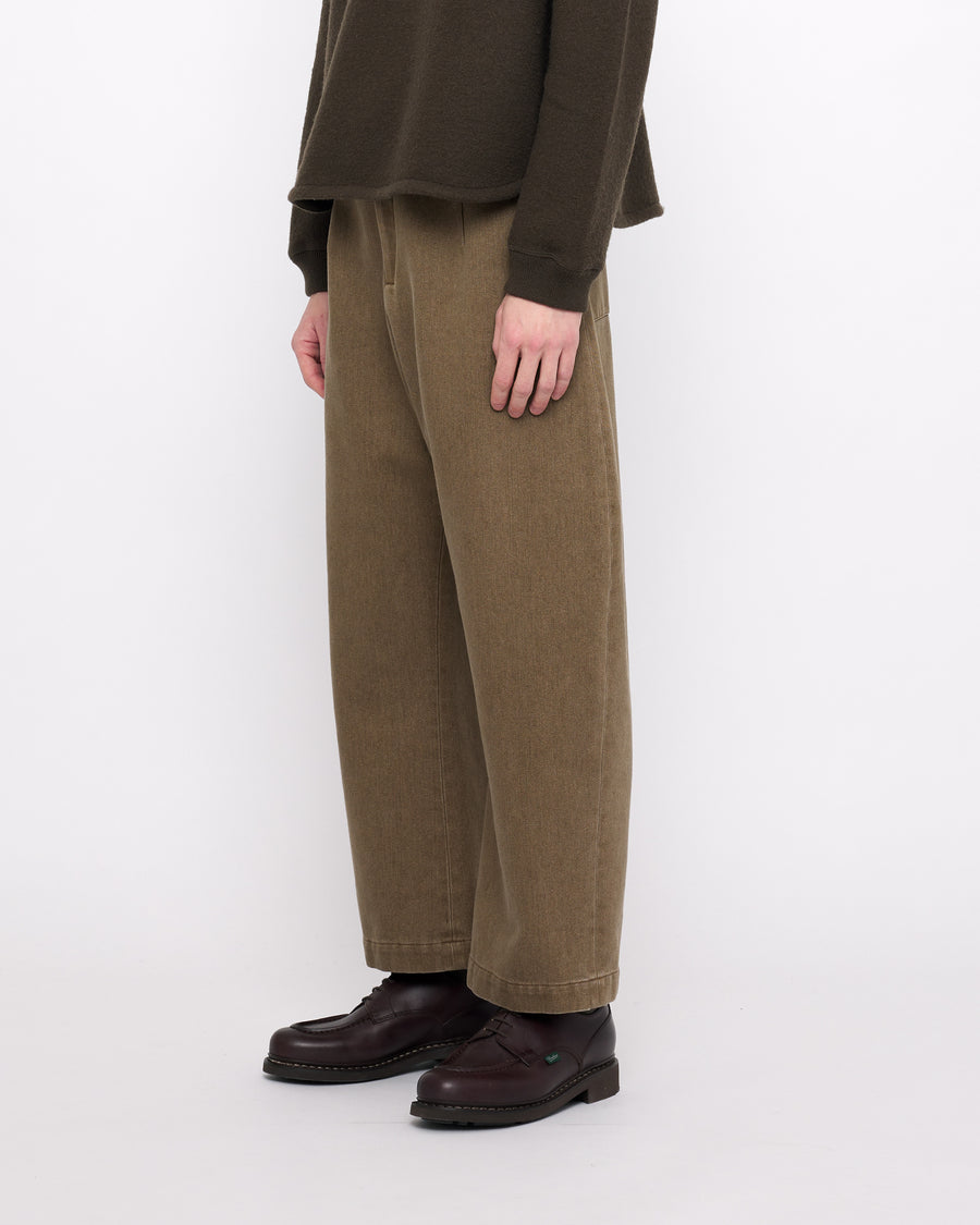 Sand-Washed Tailored Curve Legged Trouser - FW24 - Washed Walnut