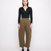 Sand-Washed Tailored Curve Legged Trouser - FW24 - Washed Walnut