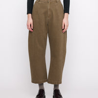 Sand-Washed Tailored Curve Legged Trouser - FW24 - Washed Walnut