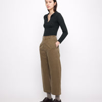 Sand-Washed Tailored Curve Legged Trouser - FW24 - Washed Walnut