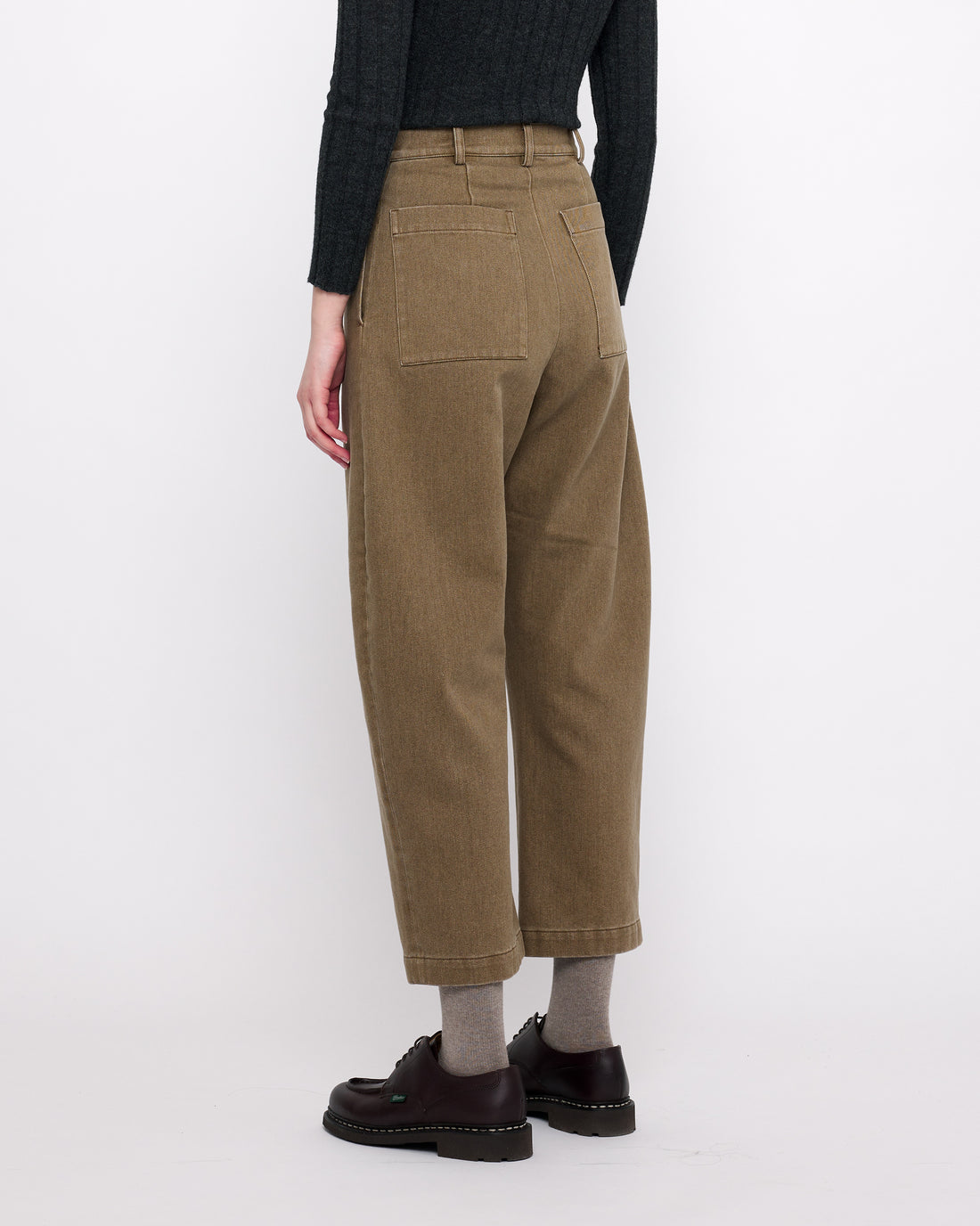 Sand-Washed Tailored Curve Legged Trouser - FW24 - Washed Walnut