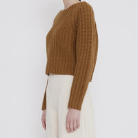 Merino Chunky Cropped Sweater - FW23 - Mustard