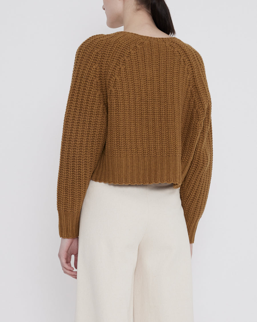 Merino Chunky Cropped Sweater - FW23 - Mustard