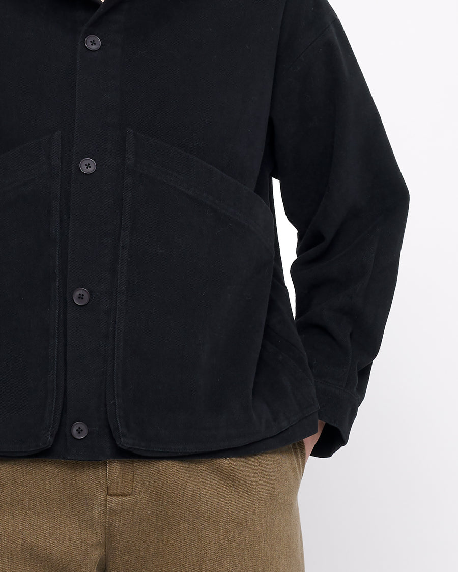 Signature Panel Pockets Shirt Jacket - Heavy Canvas Edition - Black