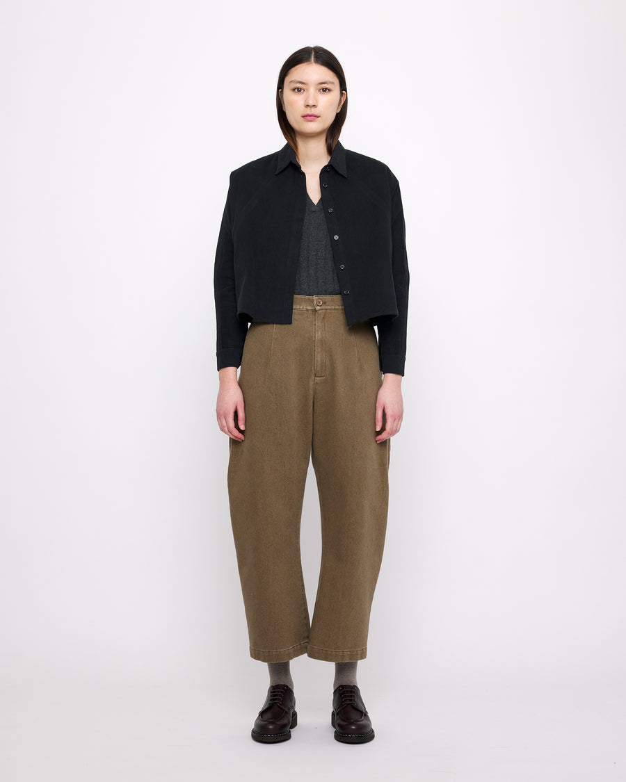 Signature 3/4 Cropped Shirt - Heavy Canvas Edition - Black