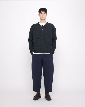 Boiled Wool Pocket Pullover - FW24 - Gray