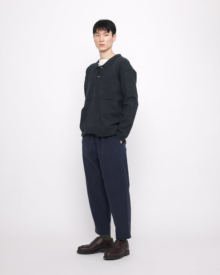 Boiled Wool Pocket Pullover - FW24 - Gray