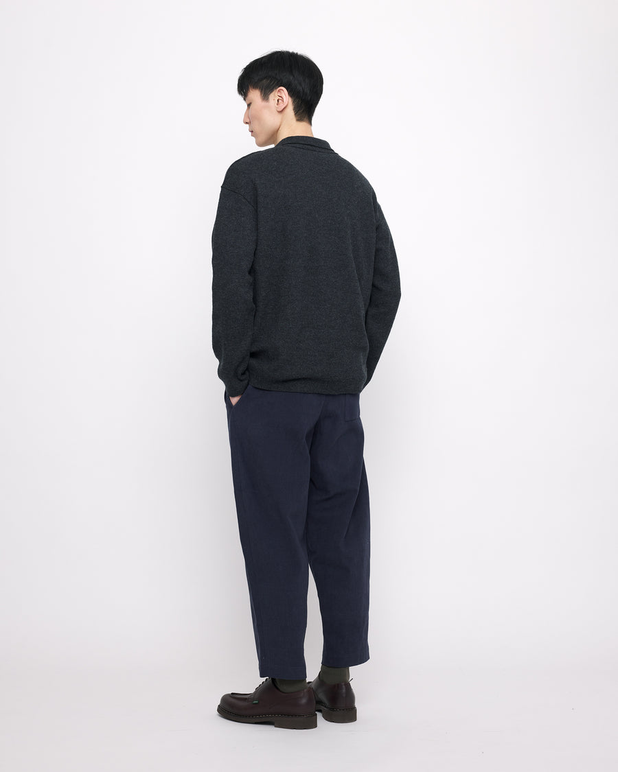 Boiled Wool Pocket Pullover - FW24 - Gray