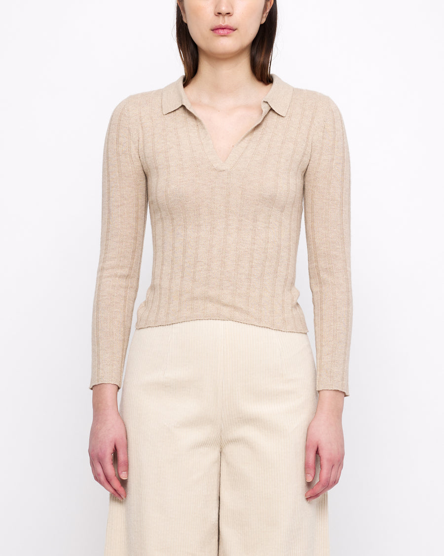 Yak V-Neck Long Sleeves - FW24 - Desert Sand