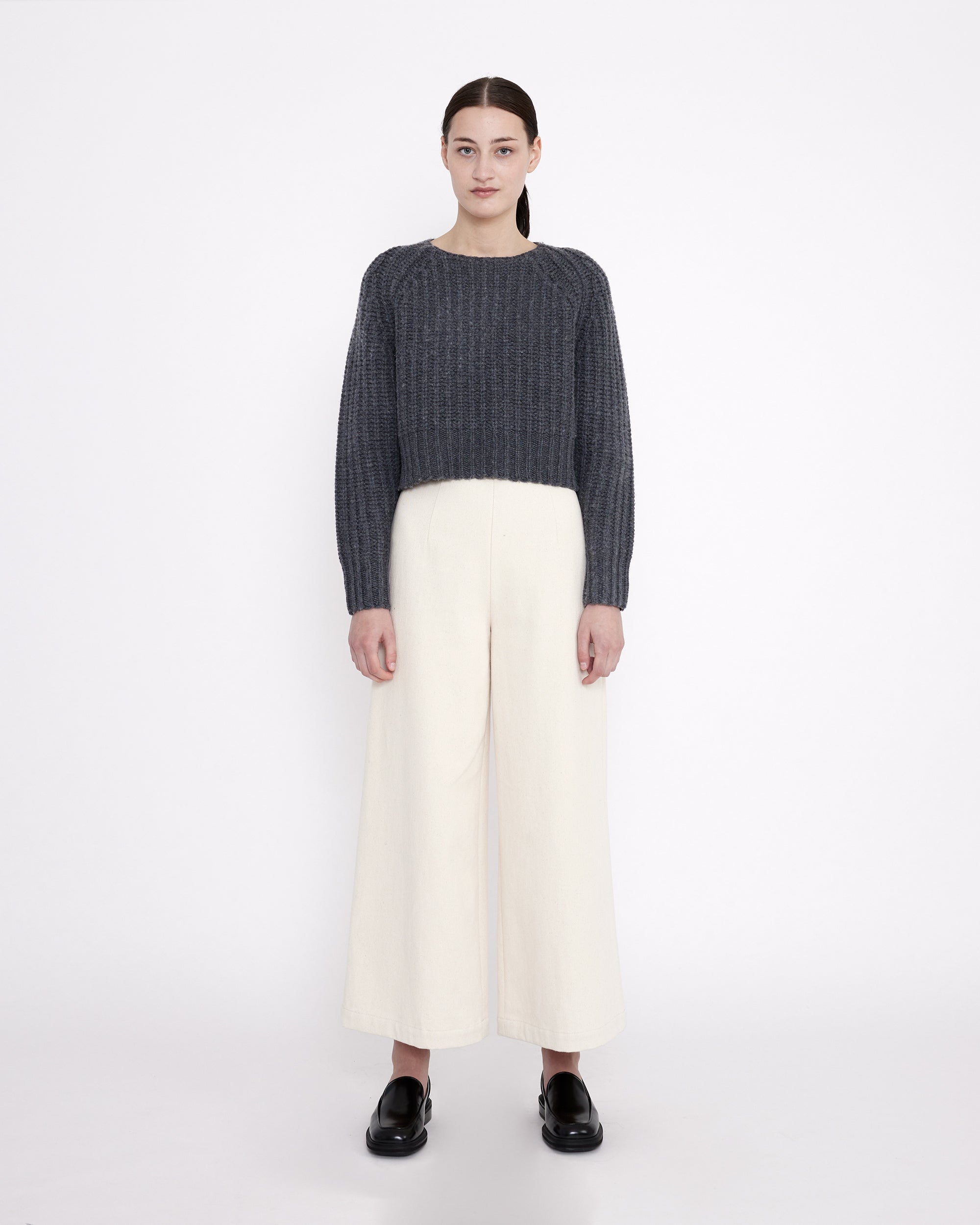 Merino Chunky Cropped Sweater - FW23 - Gray – 7115 by Szeki