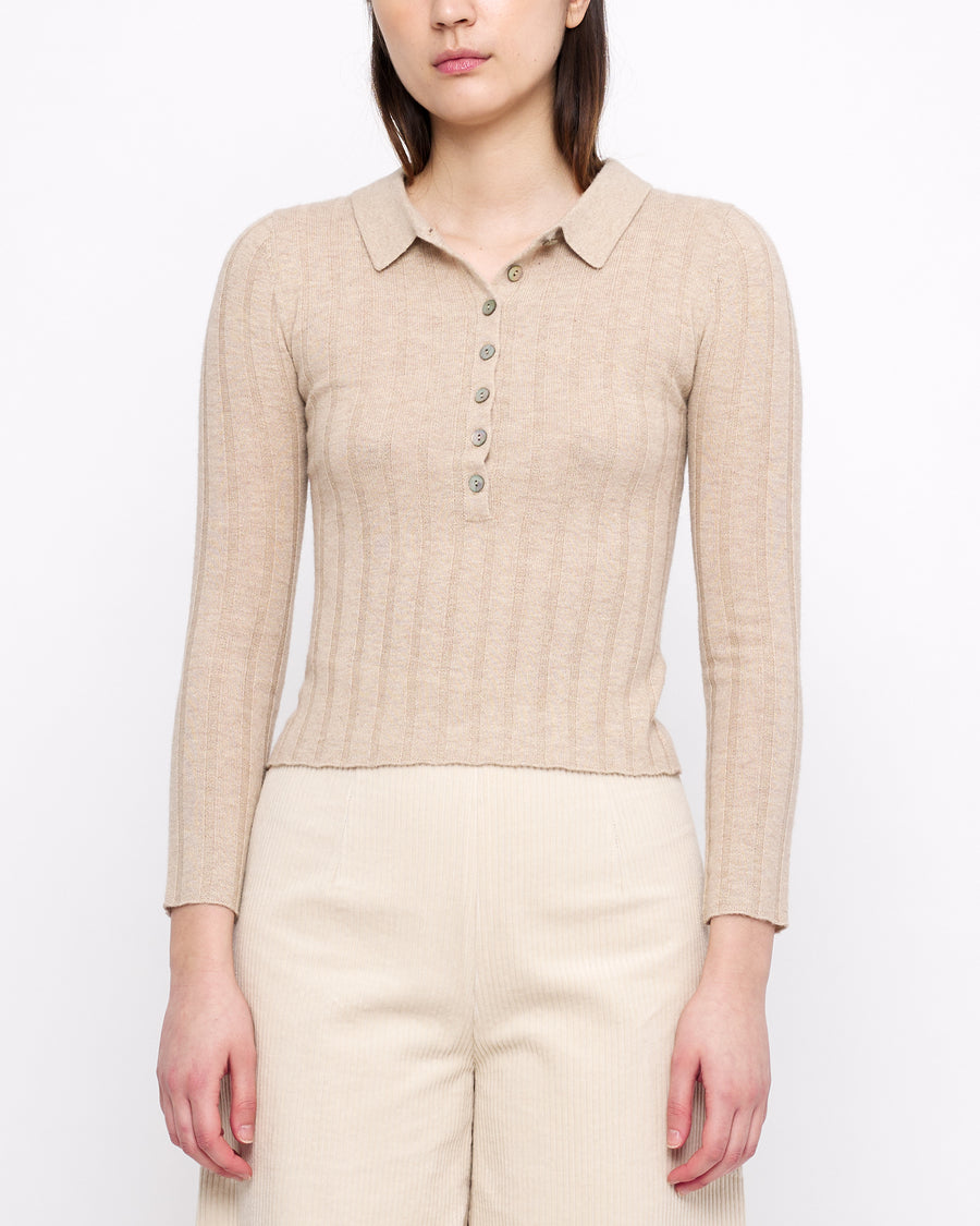 Yak Collared Long Sleeves - FW24 - Desert Sand