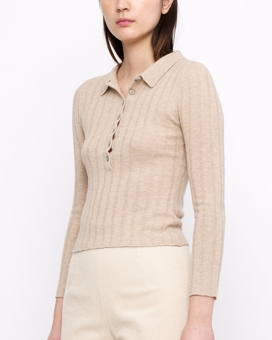 Yak Collared Long Sleeves - FW24 - Desert Sand