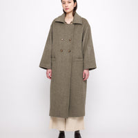 Long Wool Peacoat - FW24 - Olive Gray