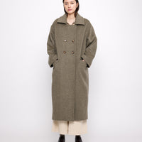 Long Wool Peacoat - FW24 - Olive Gray