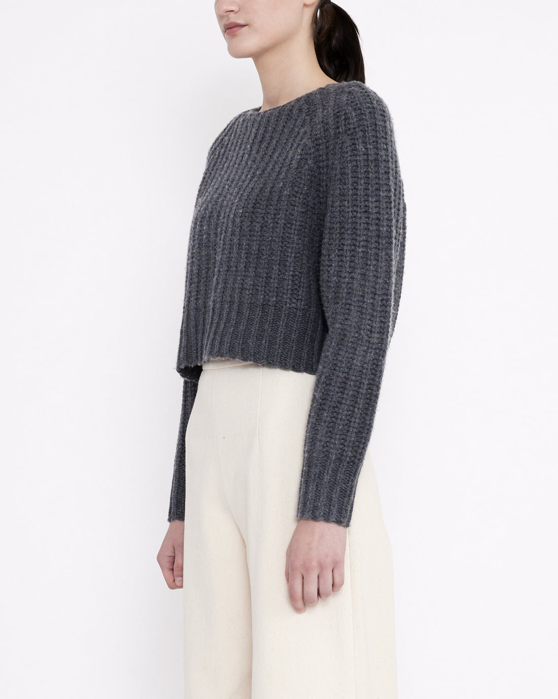 Merino Chunky Cropped Sweater - FW23 - Gray