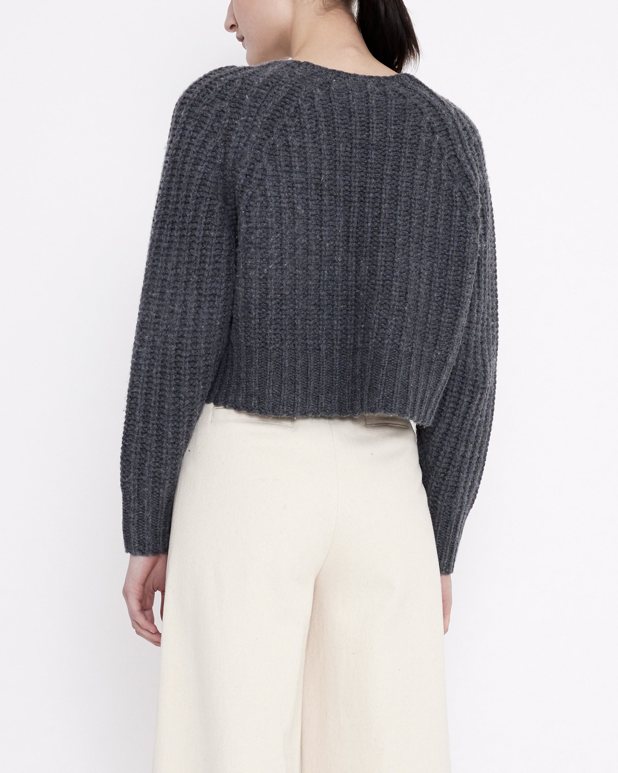 Merino Chunky Cropped Sweater - FW23 - Gray – 7115 by Szeki