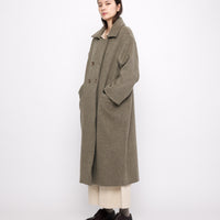 Long Wool Peacoat - FW24 - Olive Gray