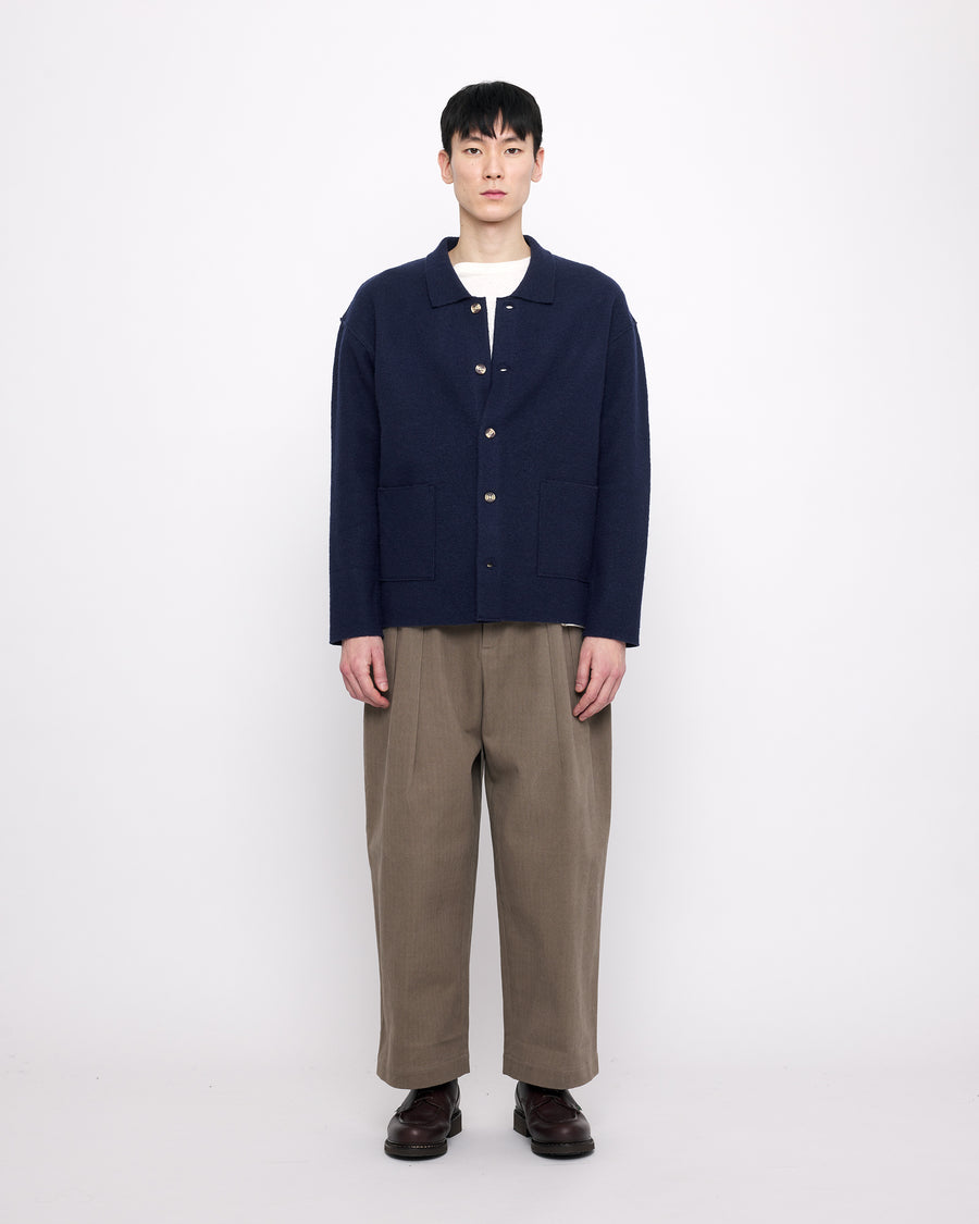 Boiled Wool Chore Shirt Jacket - FW24 - Navy