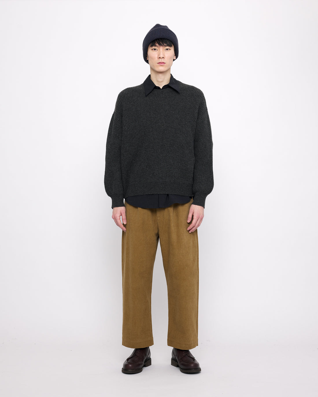 Signature Yak Poet Sweater - Charcoal