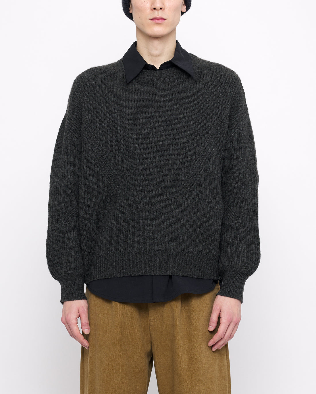 Signature Yak Poet Sweater - Charcoal