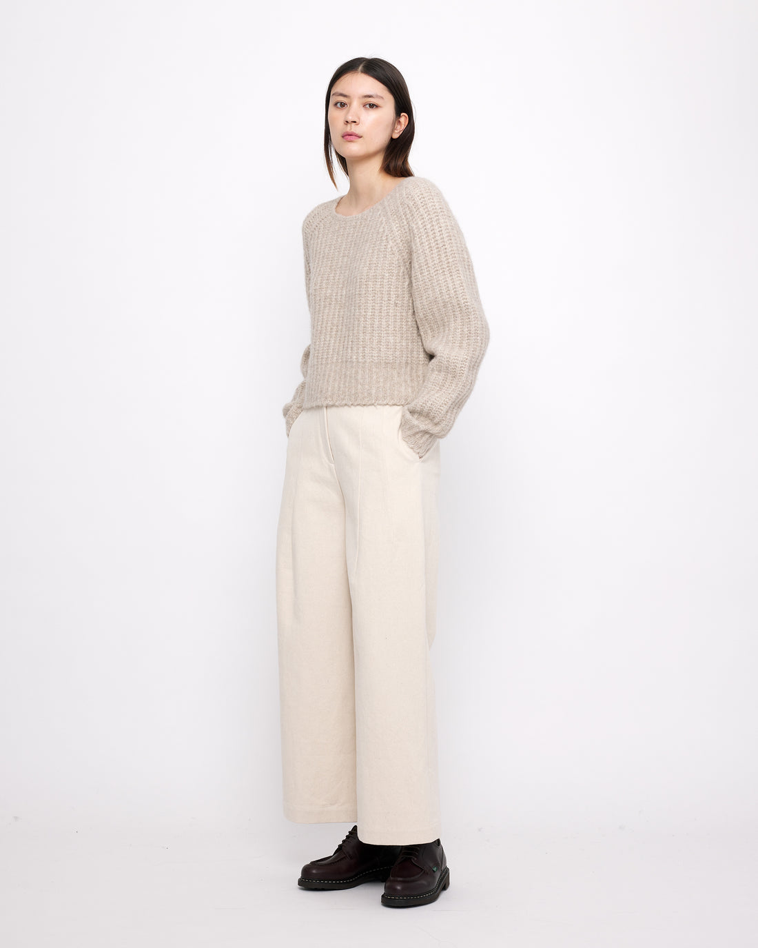 Chunky Cropped Sweater - FW24 - Light Taupe