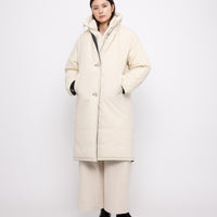 Reversible Quilted Coat - FW24 - Navy Gray/ Off-White