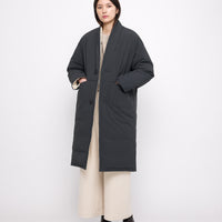 Reversible Quilted Coat - FW24 - Navy Gray/ Off-White