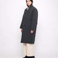 Reversible Quilted Coat - FW24 - Navy Gray/ Off-White