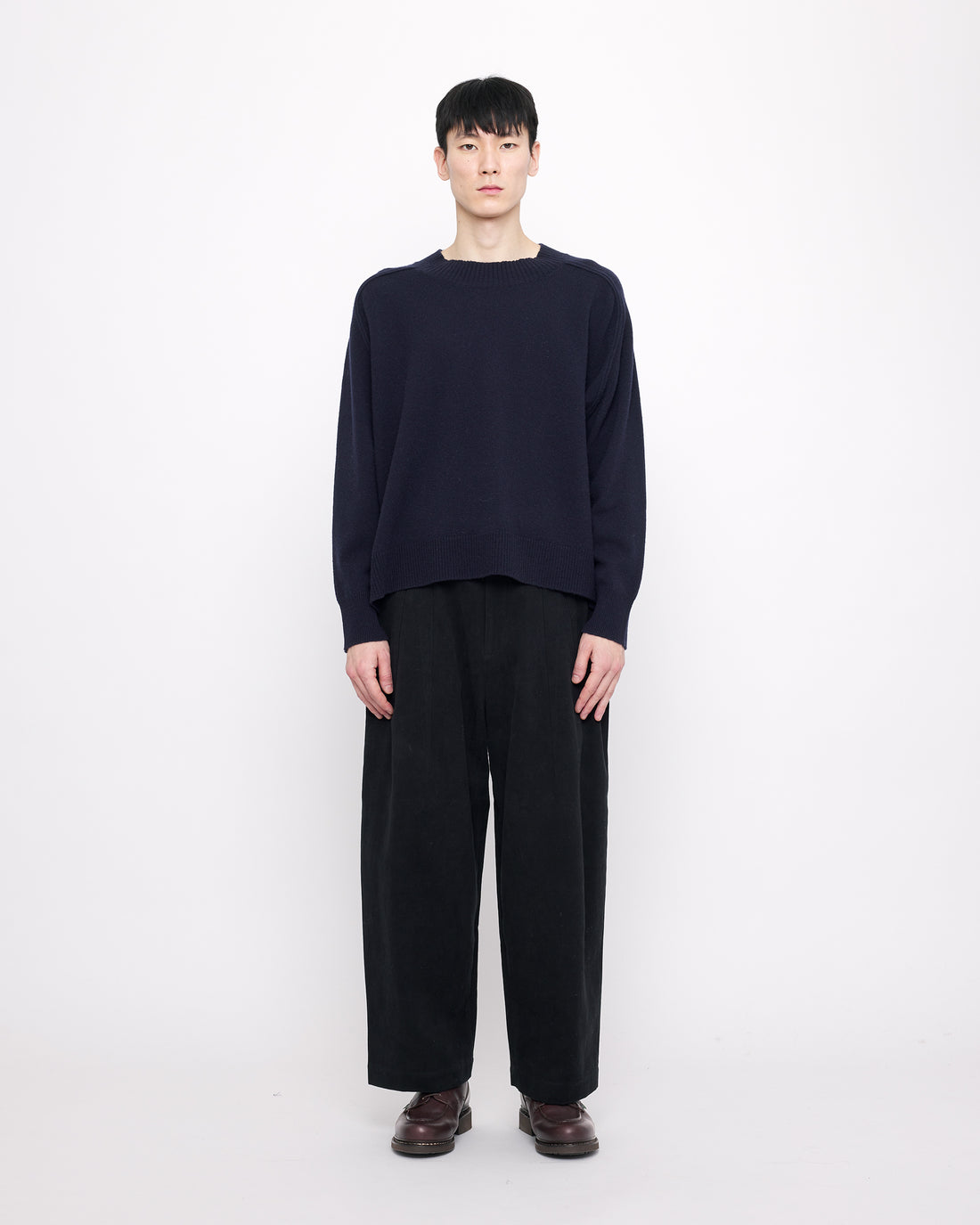 Relaxed Rolled Seam Sweater - FW24 - Navy