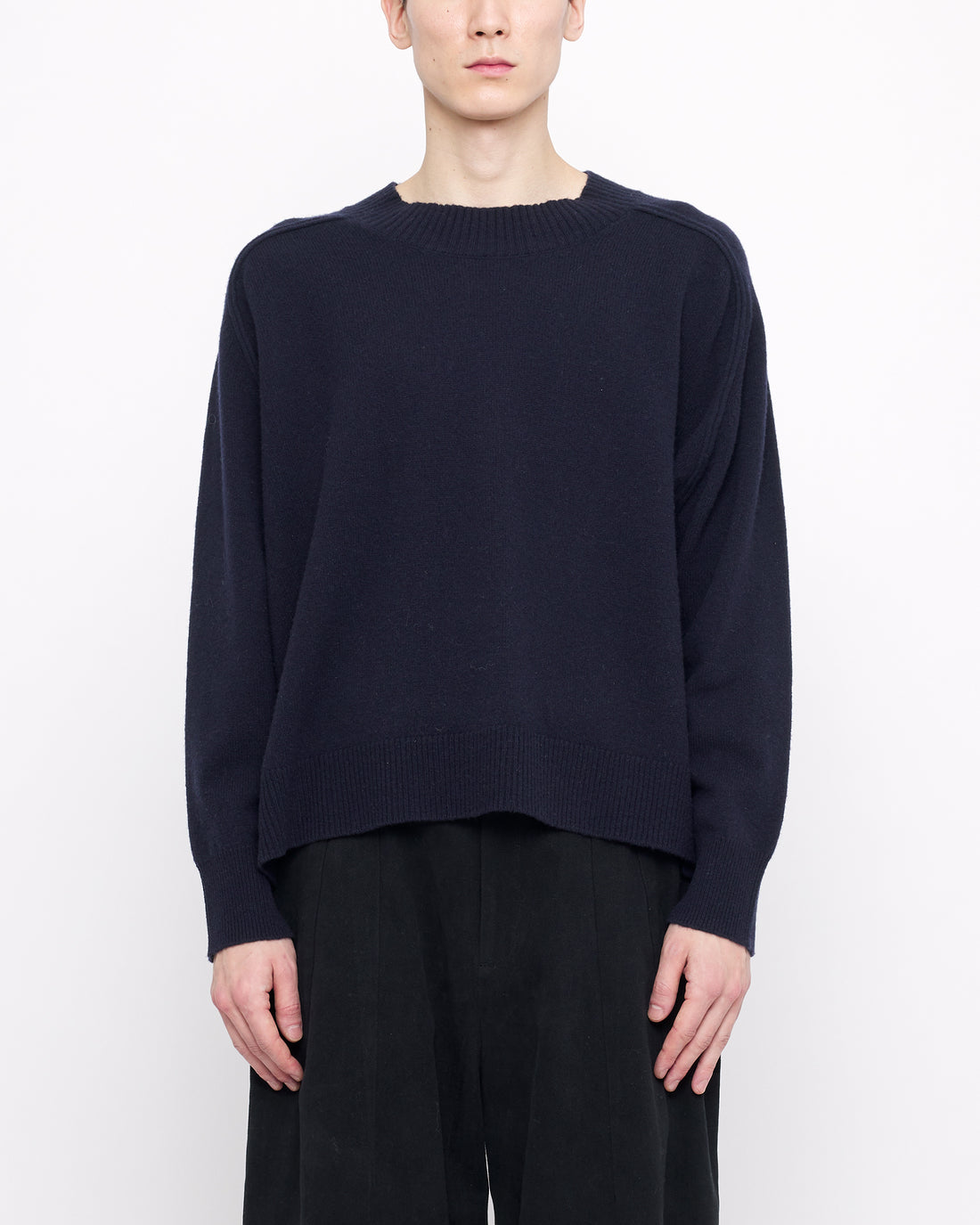 Relaxed Rolled Seam Sweater - FW24 - Navy