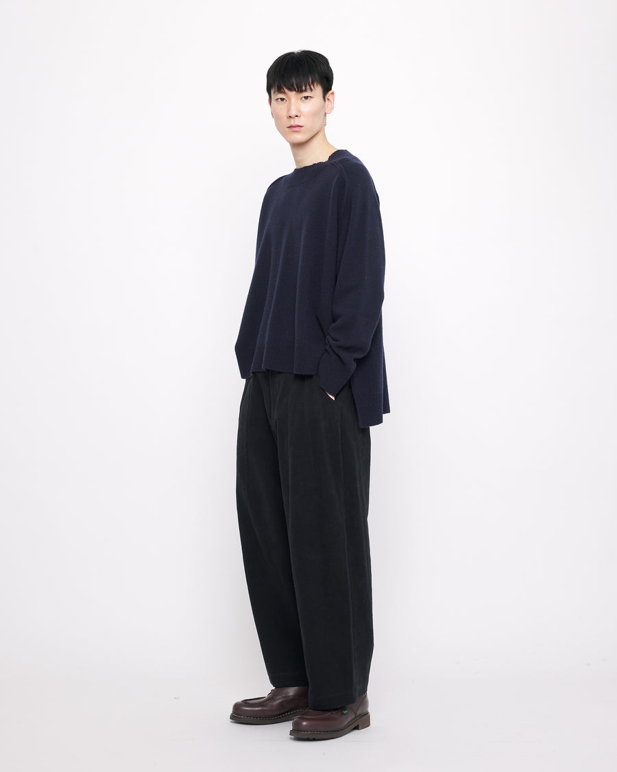 Relaxed Rolled Seam Sweater - FW24 - Navy