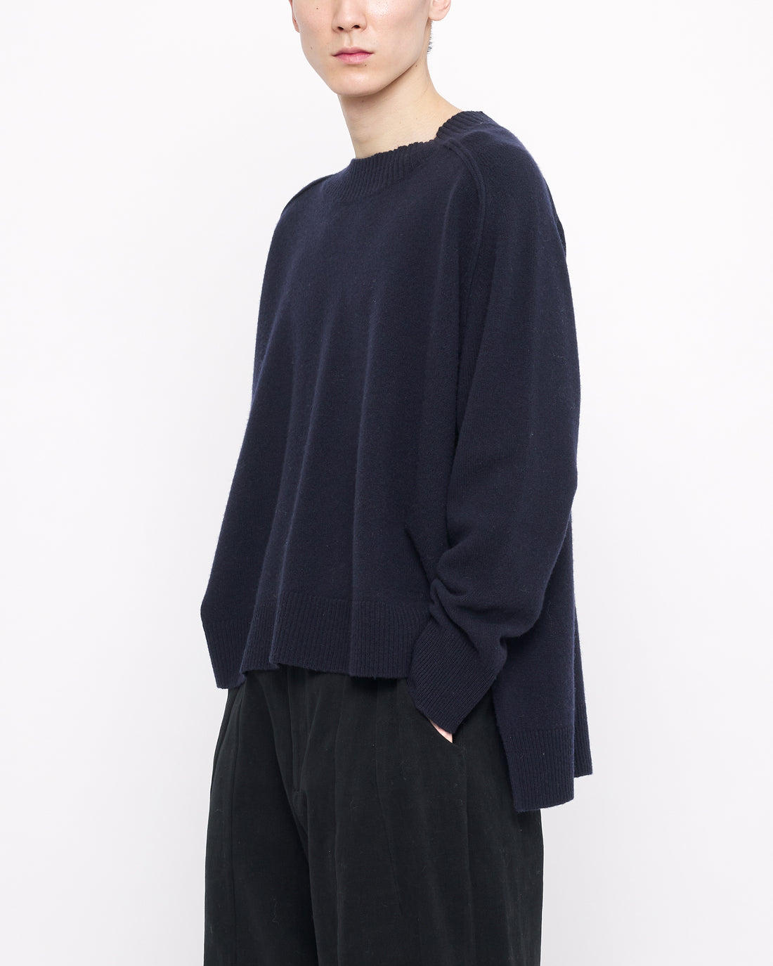 Relaxed Rolled Seam Sweater - FW24 - Navy