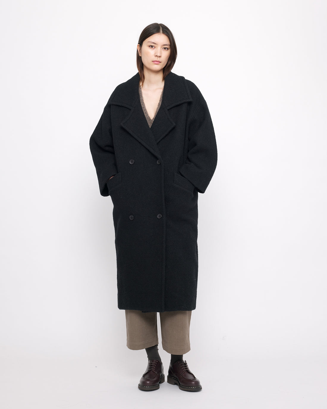 Oversized Wool Coat - FW24 - Charcoal Black