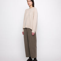 Relaxed Rolled Seam Sweater - FW24 - Beige-White