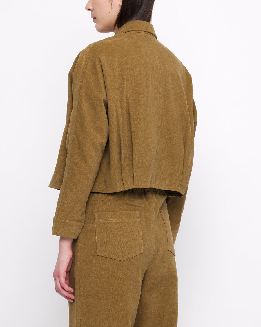 Signature 3/4 Cropped Shirt - Heavy Canvas Edition - Kelp Brown