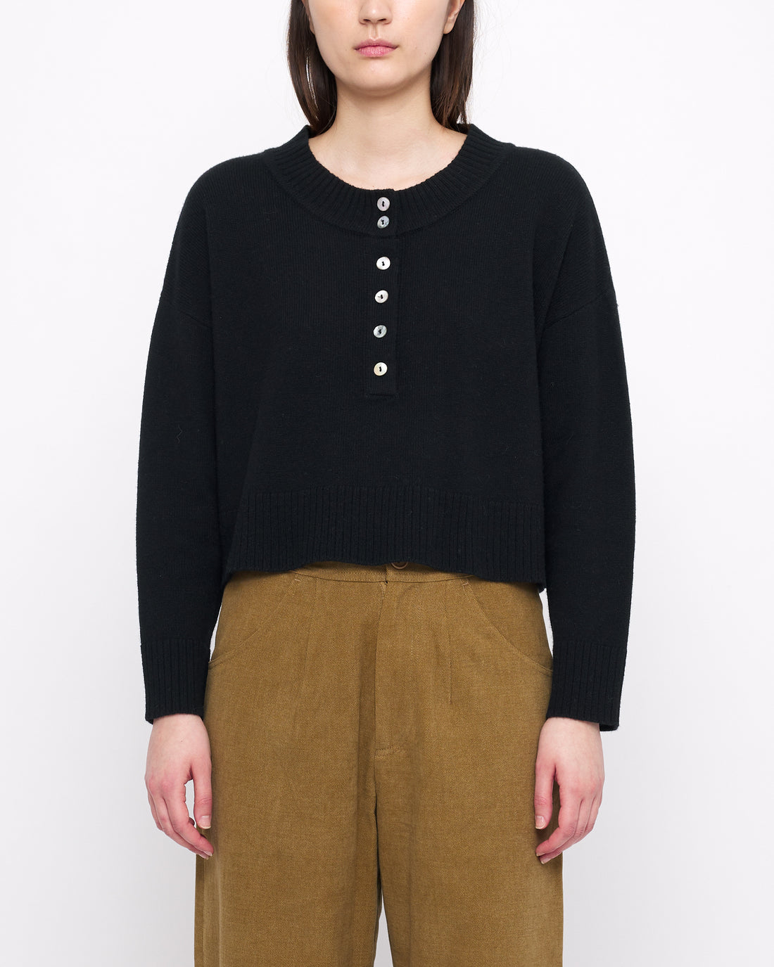 Relaxed Cropped Pull-Over - FW24 - Black