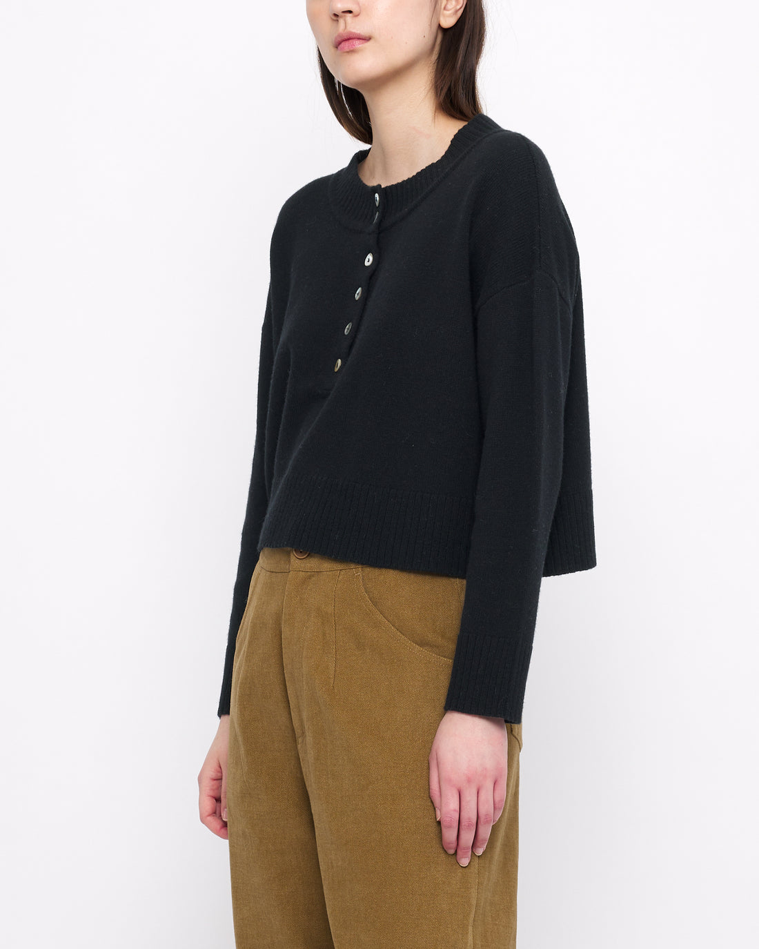 Relaxed Cropped Pull-Over - FW24 - Black