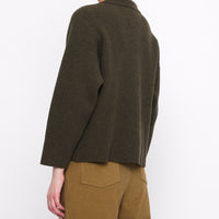 Ribbed Collared V-Neck Jumper - FW24 - Olive